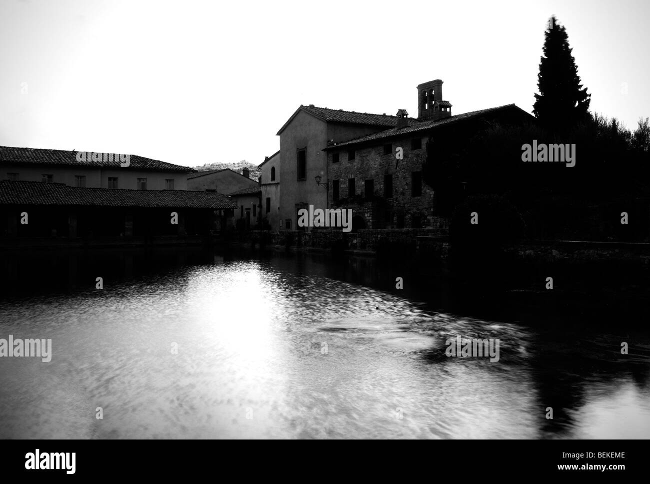 Italia. toscana. Bagno Vignoni acque termali Foto Stock