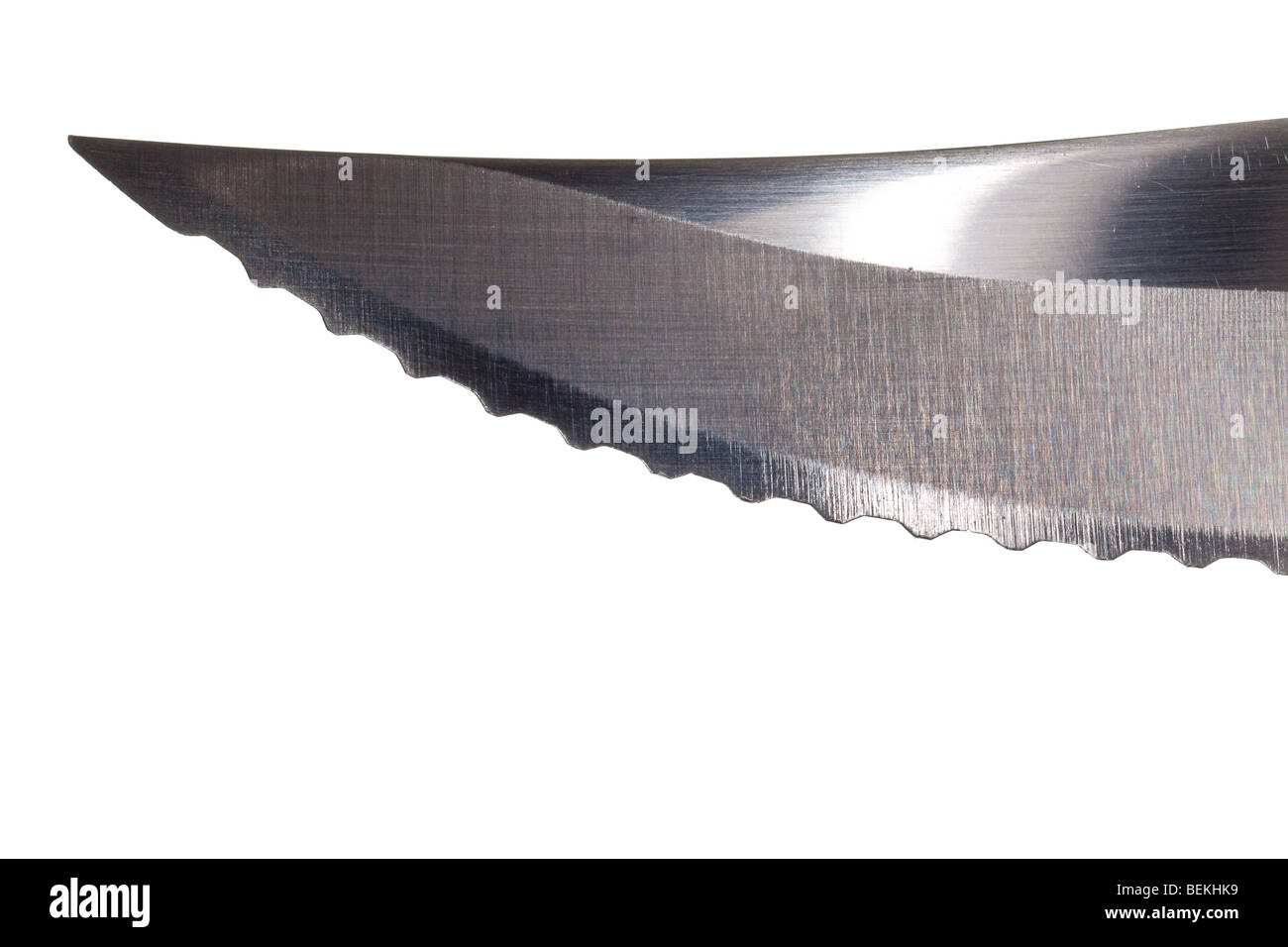 Bordo di coltello isolato su un puro sfondo bianco Foto Stock