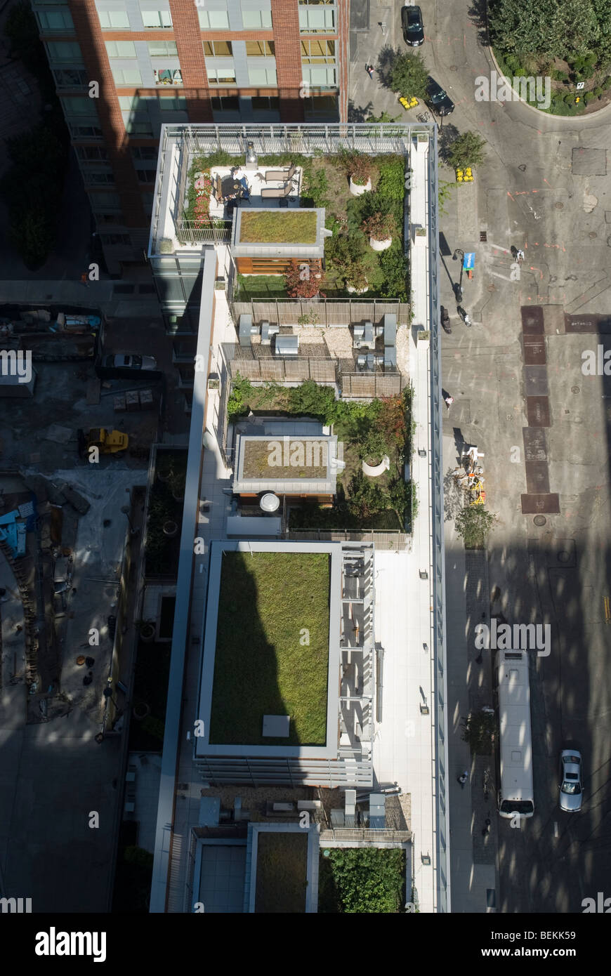 Il tetto verde della Riverhouse in Battery Park City, in New York Foto Stock