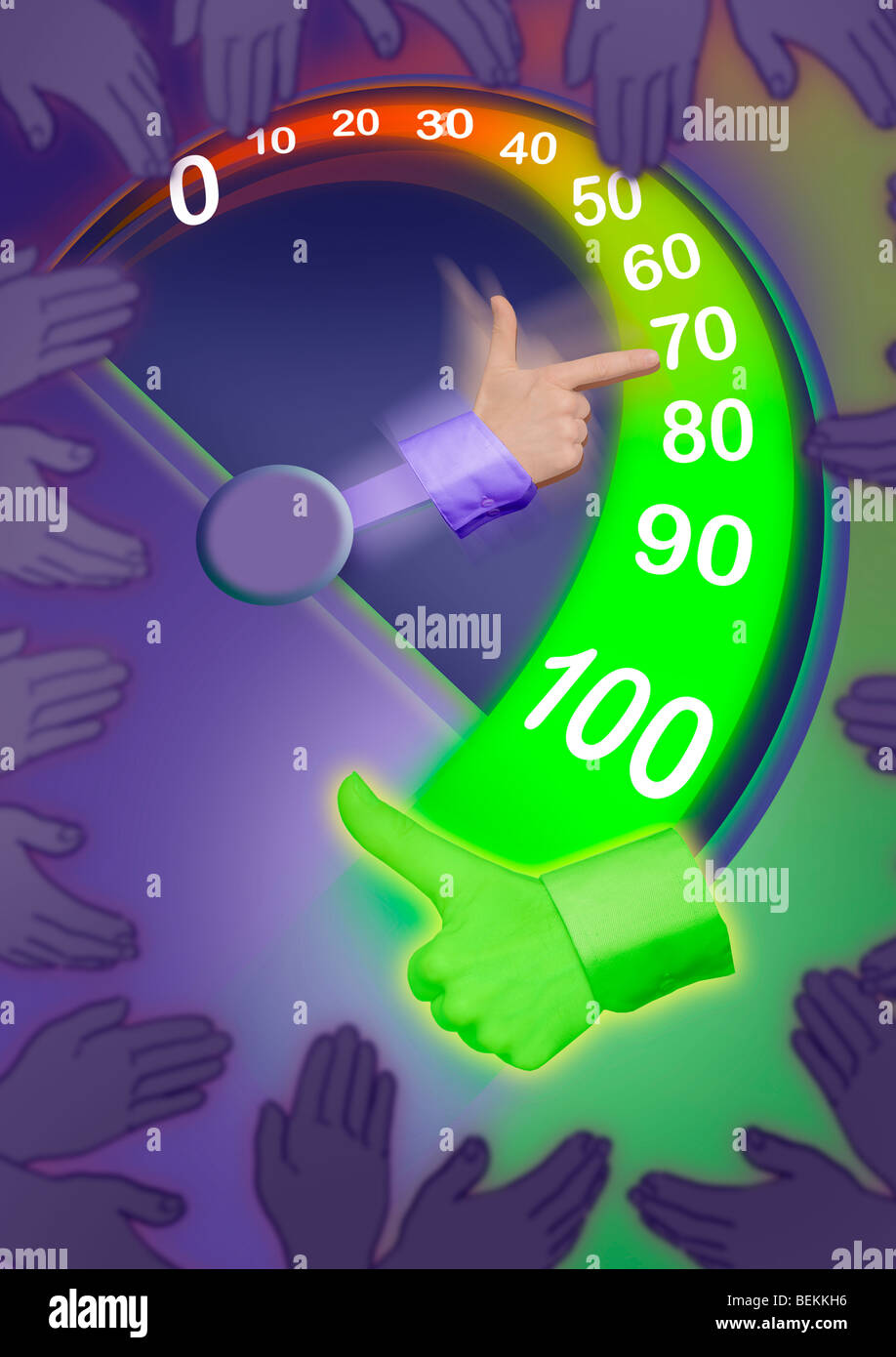 Monitoraggio del misuratore applausi Foto Stock