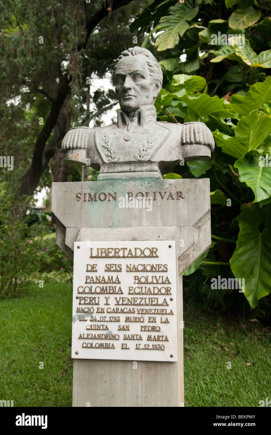 Una statua di Simon Bolivar, Funchal, Madeira Foto Stock