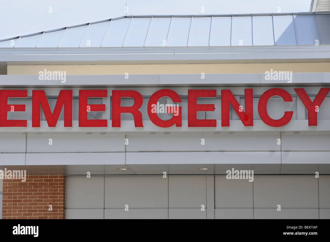 Segno di emergenza in ospedale Foto Stock