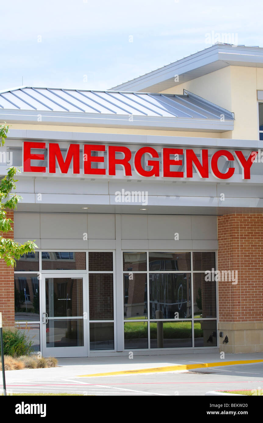 Segno di emergenza in ospedale Foto Stock