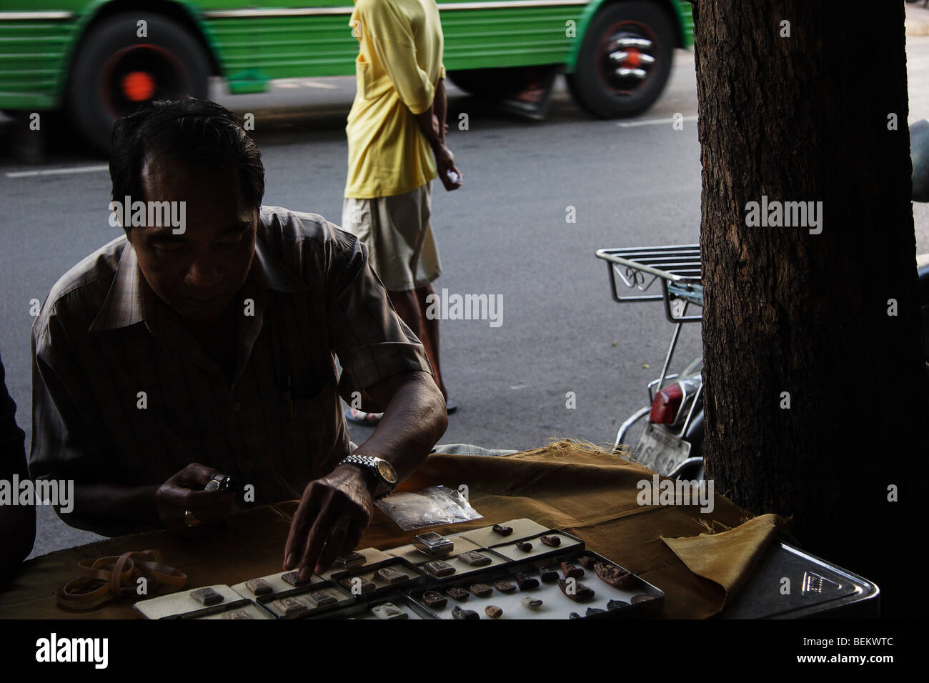 Bangkok street venditore Foto Stock
