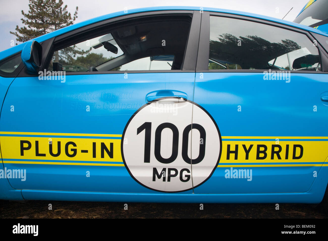 La Toyota Prius Plug-in hybrid auto dimostrazione da PG&E, Palo Alto, California, Stati Uniti d'America Foto Stock