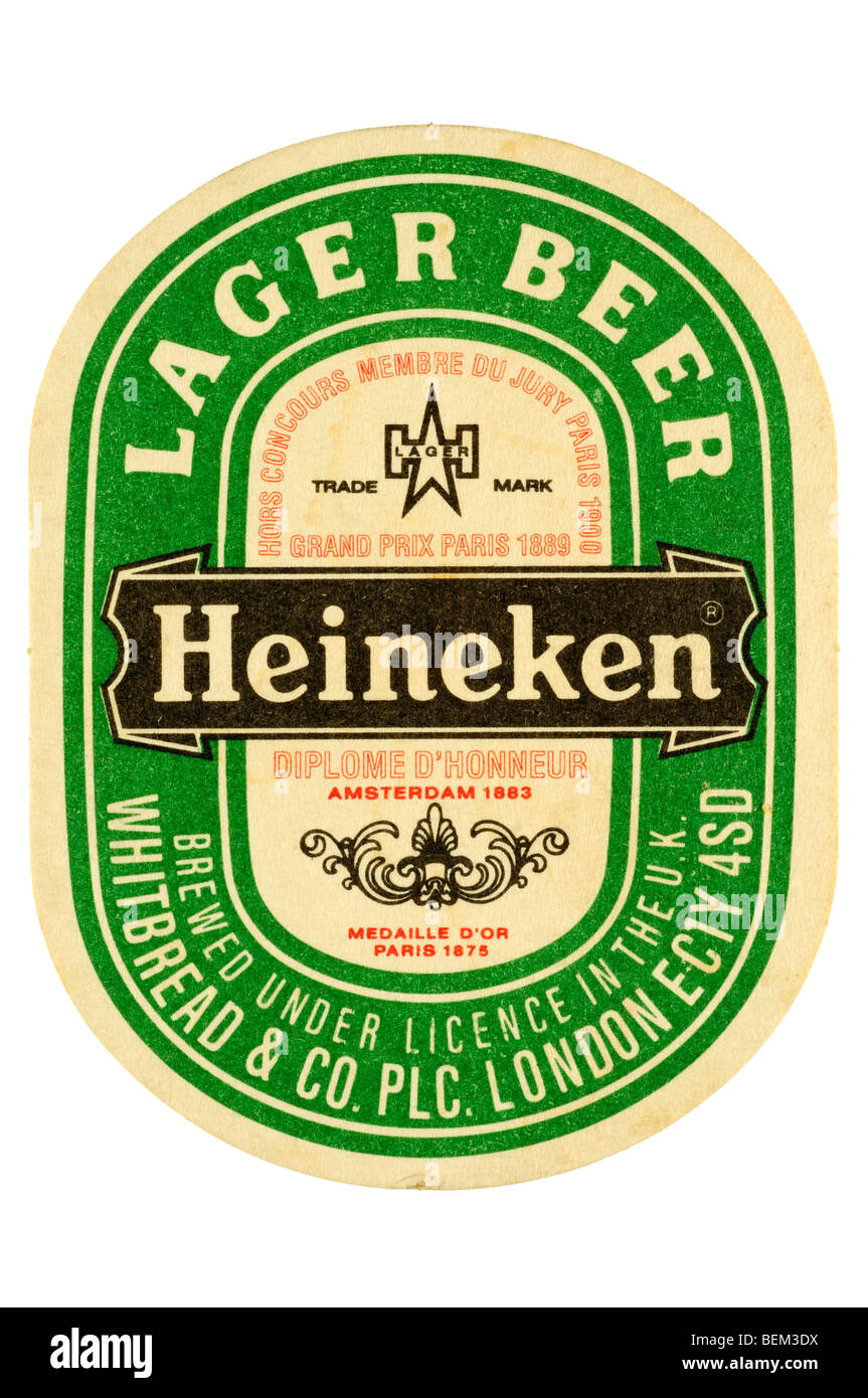La birra lager heieken Foto Stock
