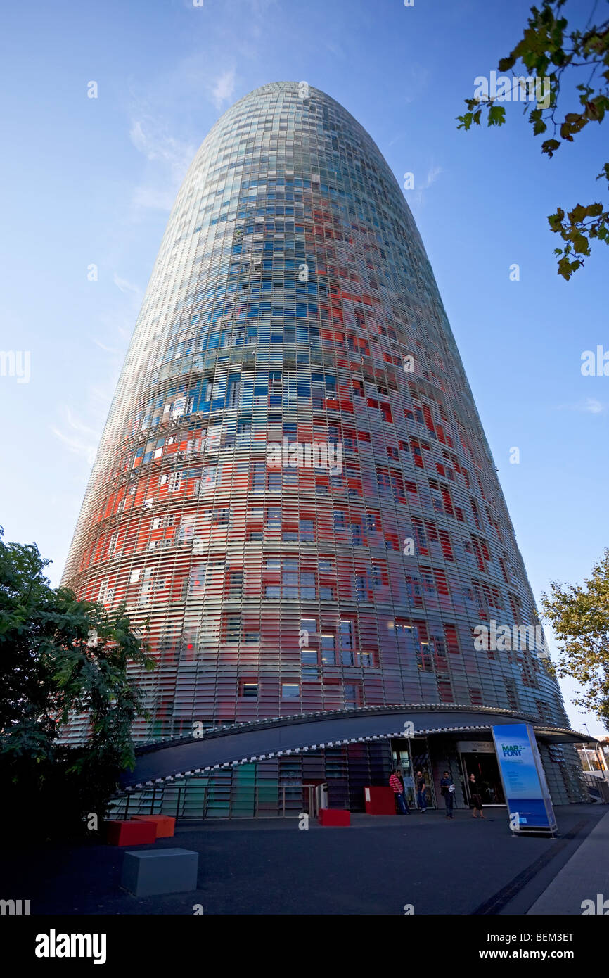 Barcellona Torre Agbar Tower Foto Stock