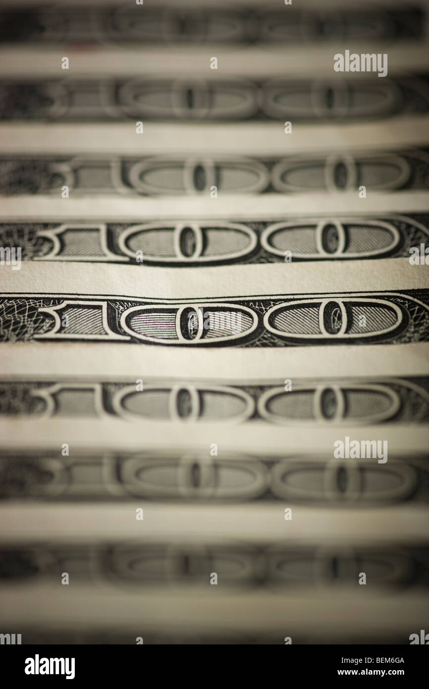 Banconote da cento dollari Foto Stock