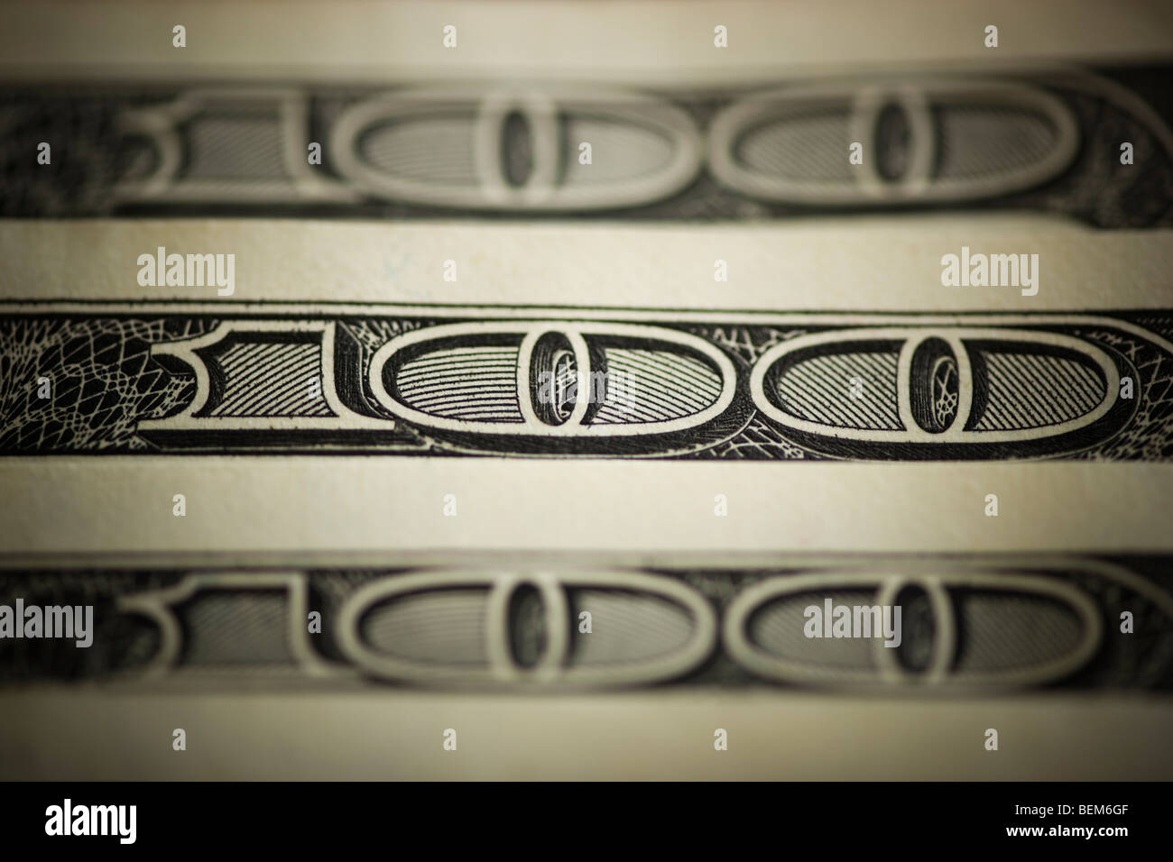 Centinaia di fatture del dollaro Foto Stock