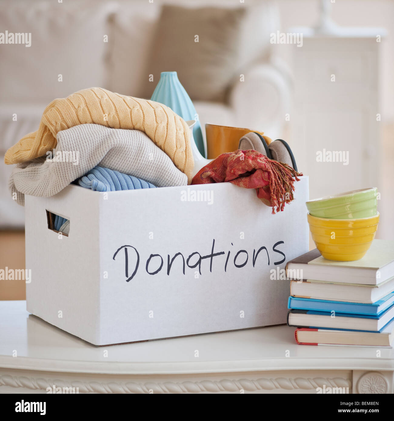 Casella di donazioni Foto Stock