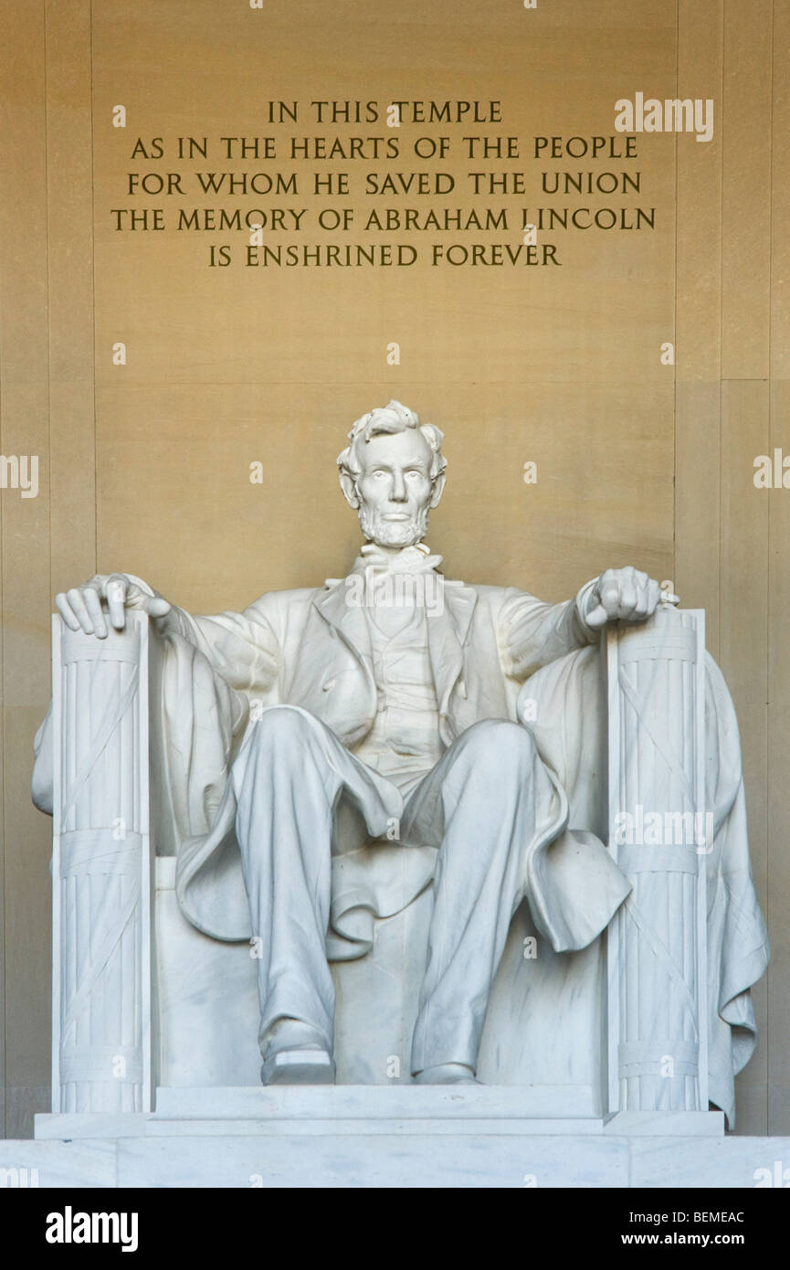 Il Lincoln Memorial, il Mall di Washington DC, Stati Uniti d'America Foto Stock