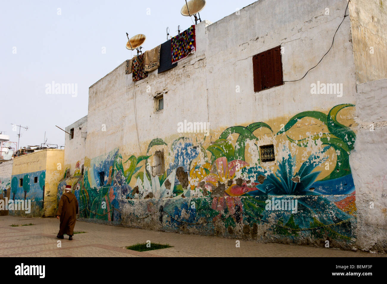 Graffiti, Casablanca, Marocco, Africa Foto Stock