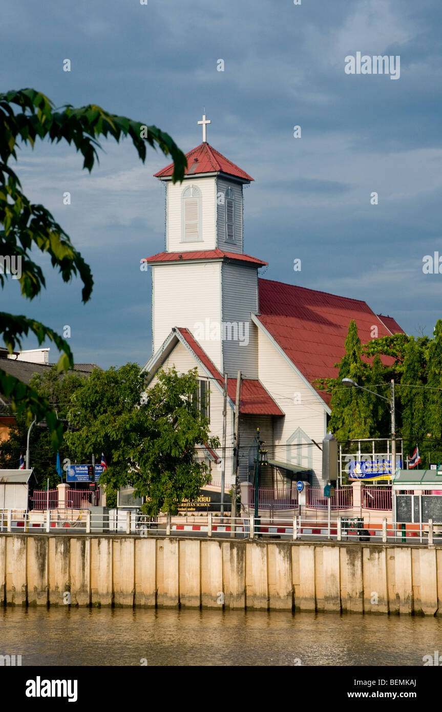 Prima storica chiesa, Chiang Mai, Thailandia Foto Stock