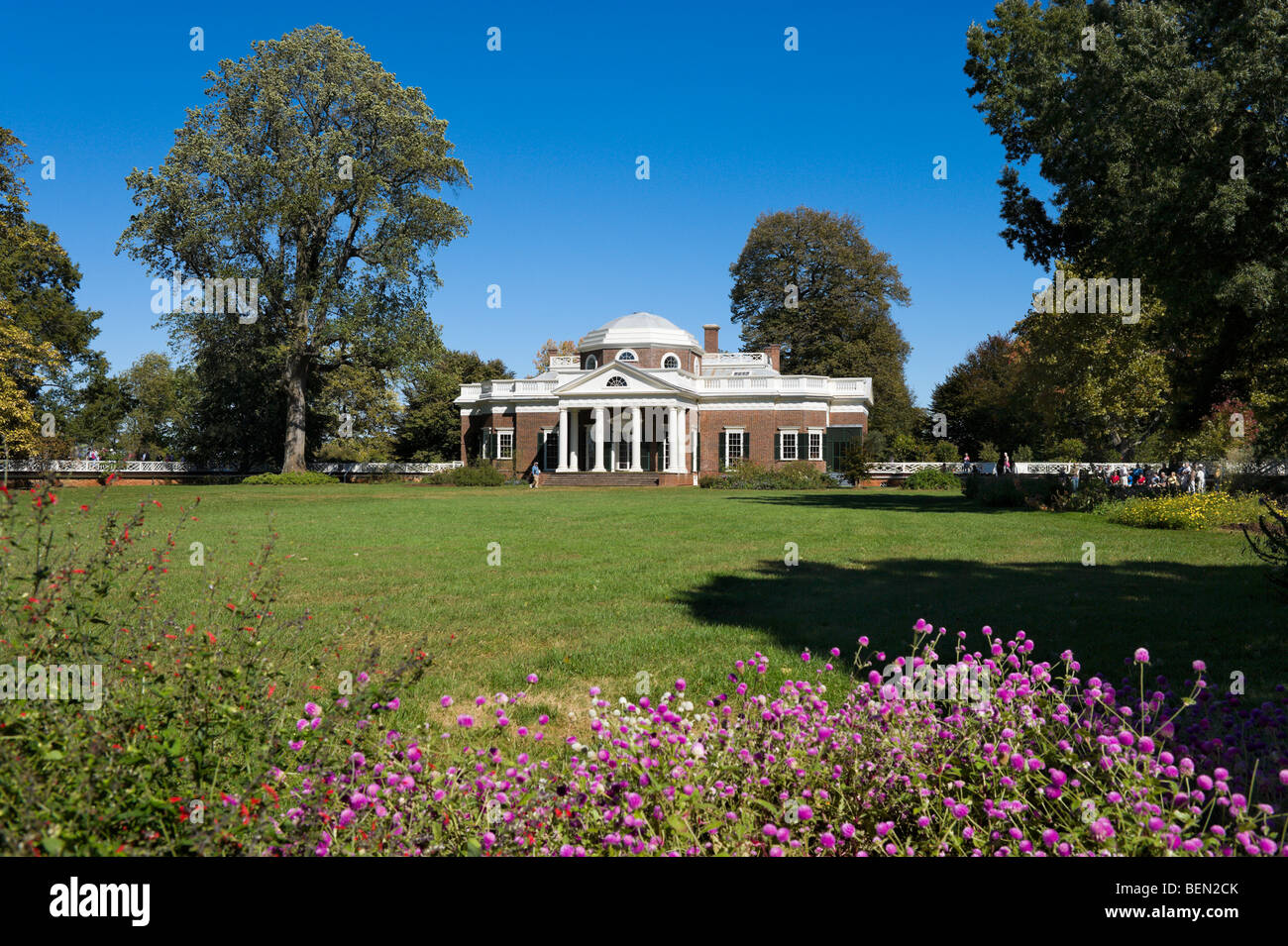 La casa di Thomas Jefferson, Monticello, Charlottesville, Virginia, Stati Uniti d'America Foto Stock