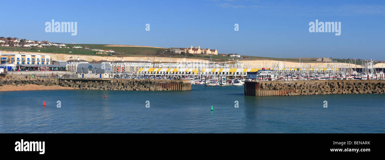 Vista panoramica Brighton Marina Village, Regno Unito Foto Stock