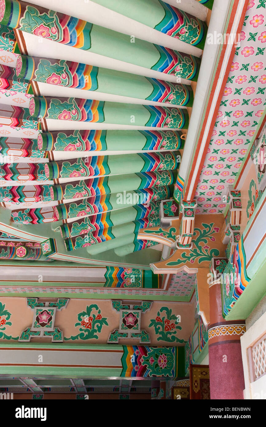 In stile tradizionale padiglione Myohyang Mountains, Corea del Nord Foto Stock