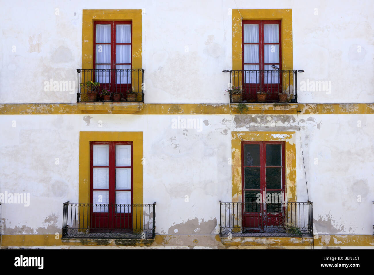 Ibiza isola mediterranea architettura case di vacanze estive Foto Stock