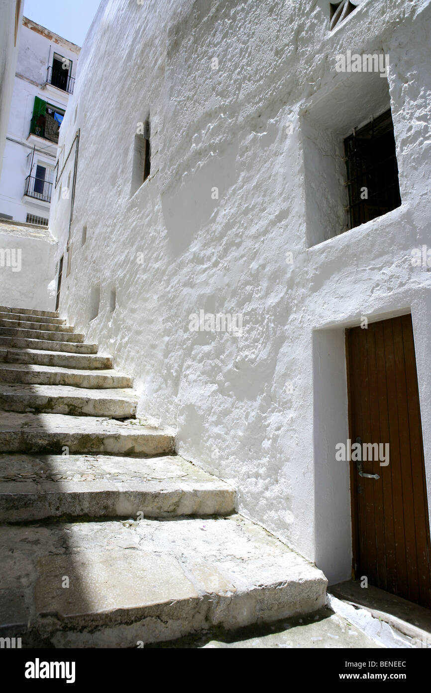 Ibiza isola mediterranea architettura case di vacanze estive Foto Stock