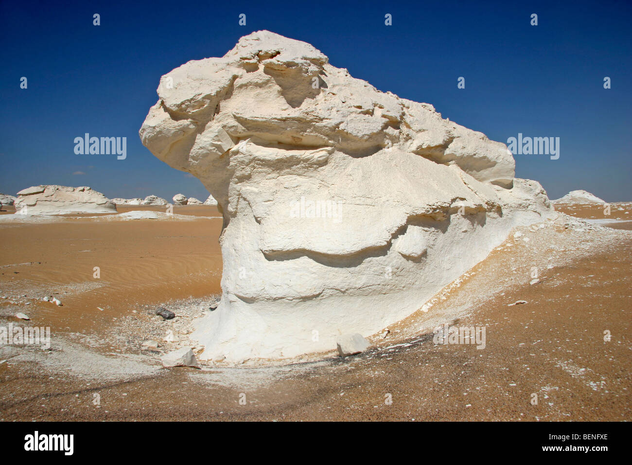 Roccia calcarea formazione nel Deserto Bianco Egitto / Sahara el Beyda nei pressi di Farafra nel deserto occidentale, Nord Africa Foto Stock