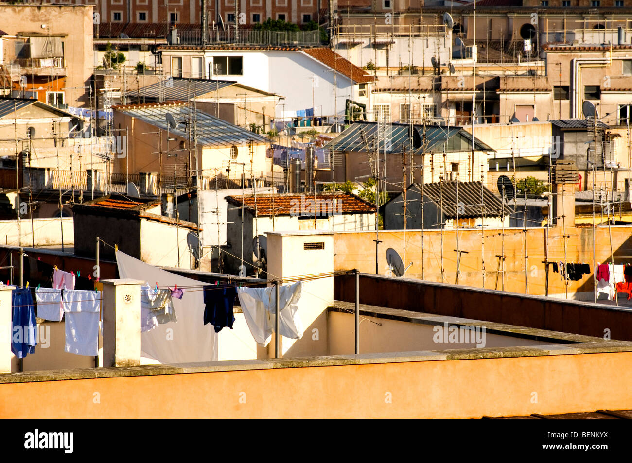 Vista dei tetti di Roma dal punto panoramico di Gianicolo Foto Stock