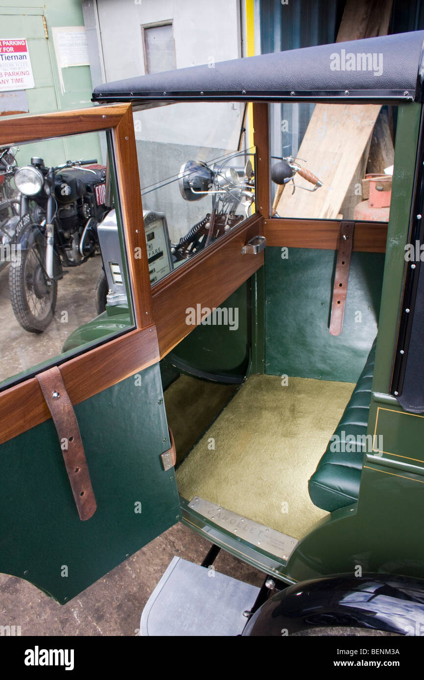 Il Mead e Deakin 'Canoelet' sidecar di 1920s motociclo taxi Foto Stock