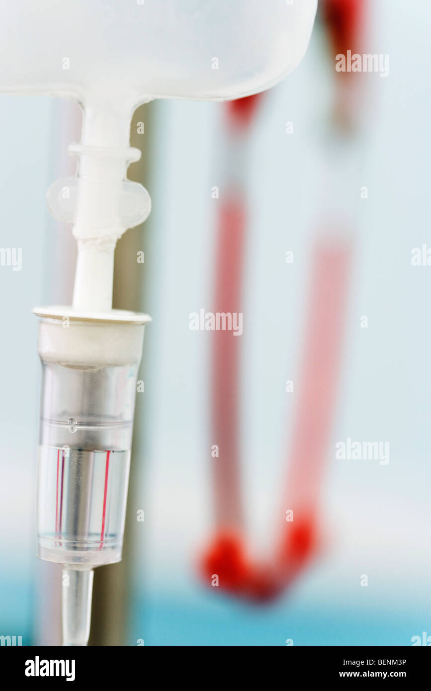 Flebo IV, close-up di camera di gocciolamento Foto Stock