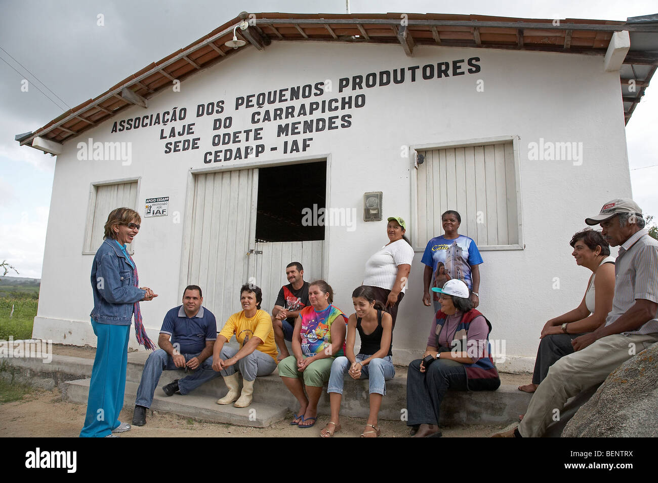 In Brasile i membri dei piccoli produttori l'associazione. Foto Stock