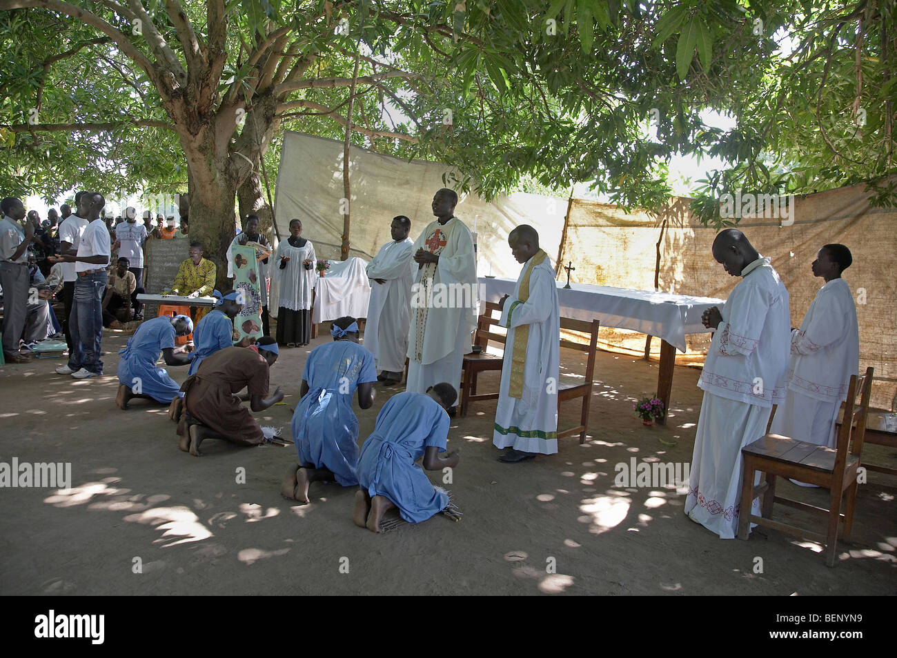 Il SUD SUDAN San Giuseppe festa giorno (1 maggio), celebrata dalla comunità cattolica a Yei. Foto Stock