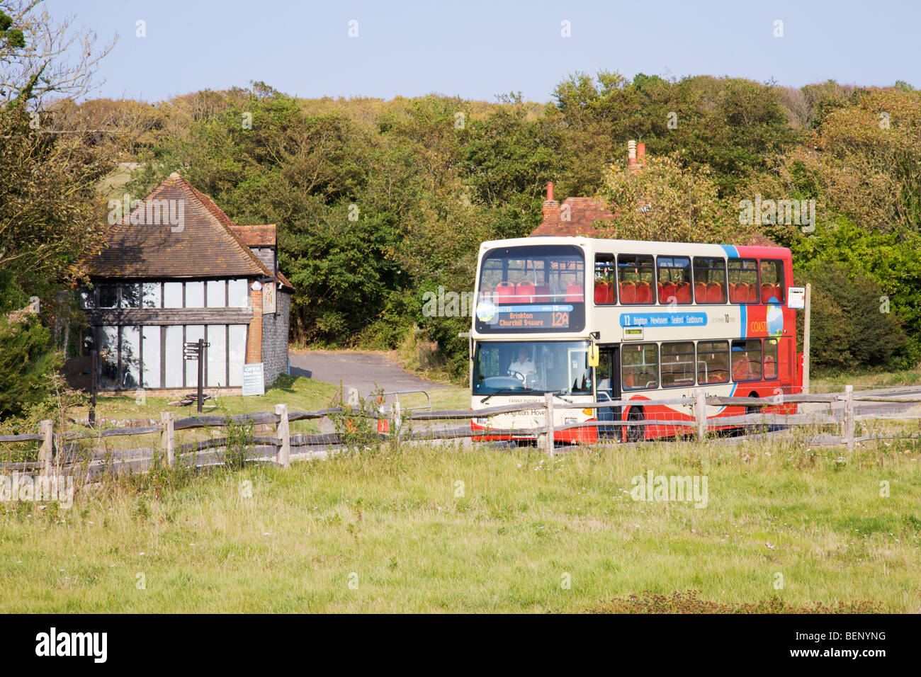 Il Coaster bus, 'Sanche sorelle Country Park", Sussex, Inghilterra, Regno Unito. Foto Stock