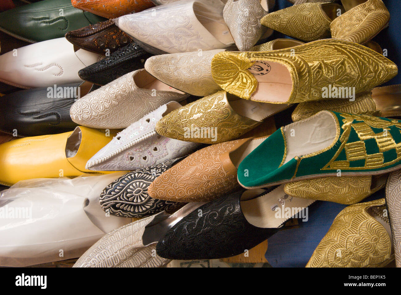 Pantofole marocchino, Rabat, Marocco, Africa Foto Stock
