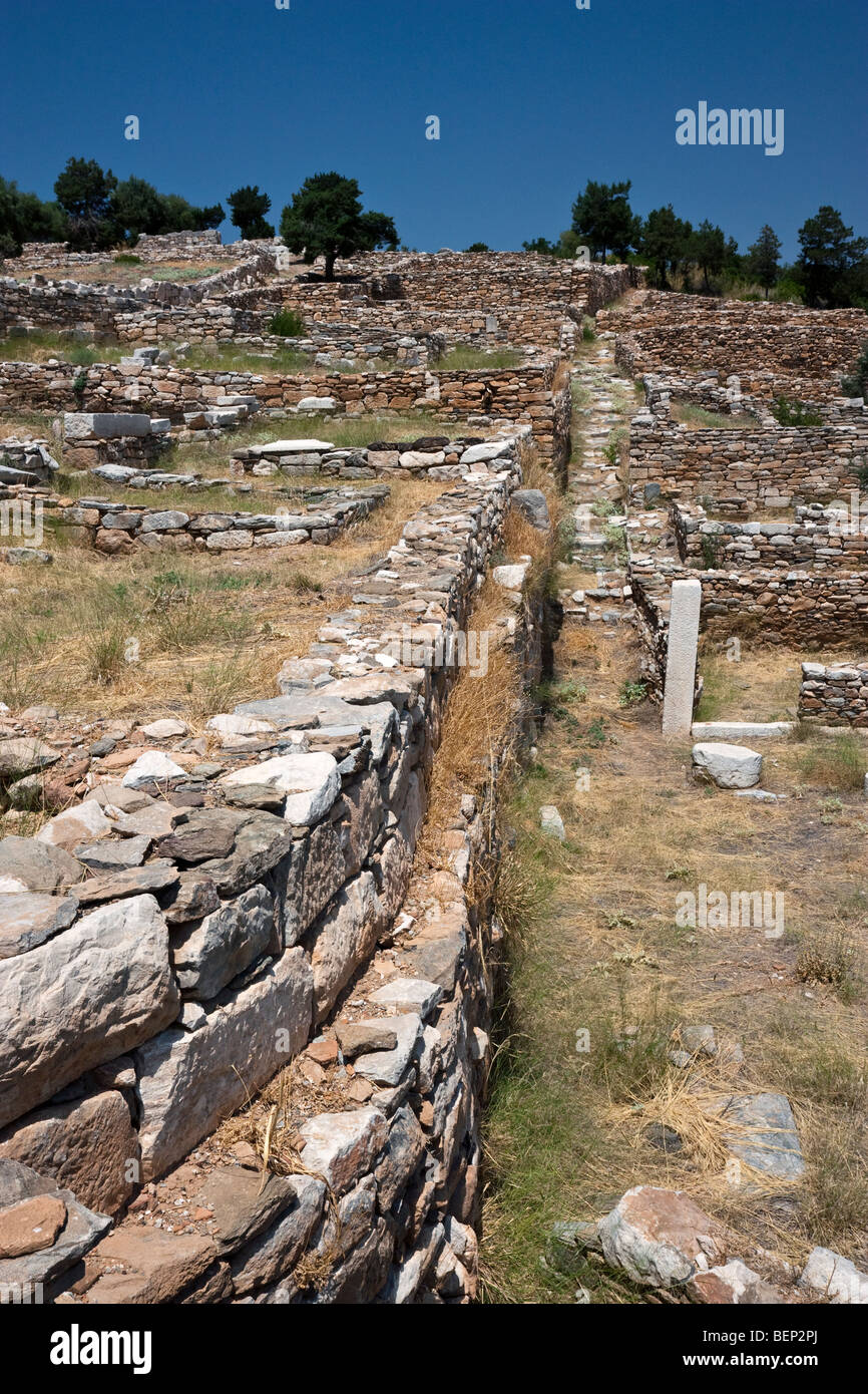 La zona residenziale di Rhamnous, Grecia. Foto Stock