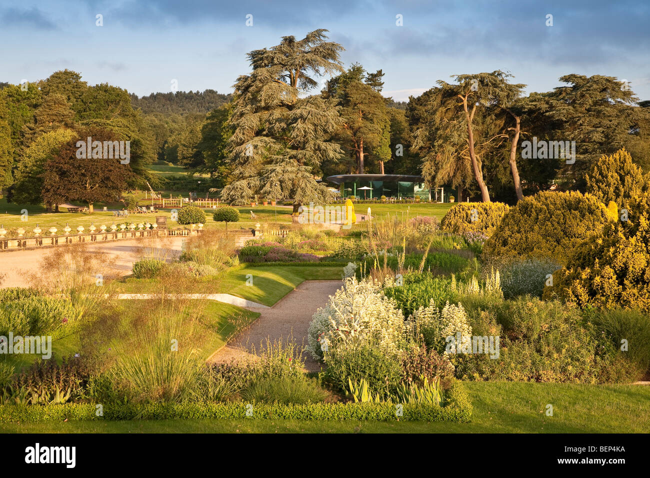 Vista sul giardino italiano a Trentham Gardens, Stoke on Trent, Staffordshire Inghilterra Foto Stock