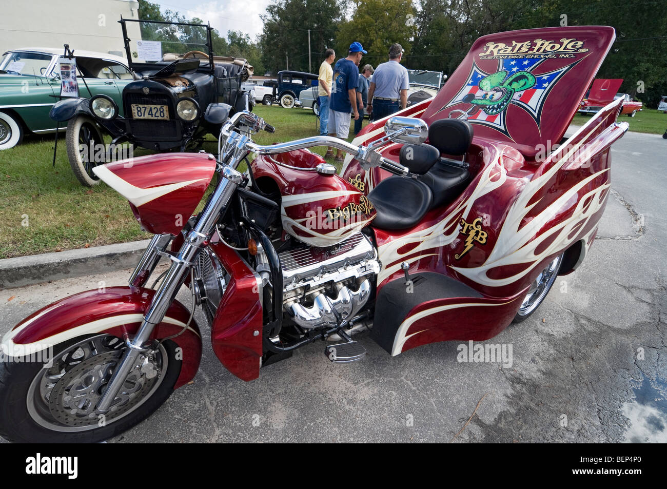 Visualizza Boss Hoss V8 powered motociclo 502 il motore personalizzato Foto Stock