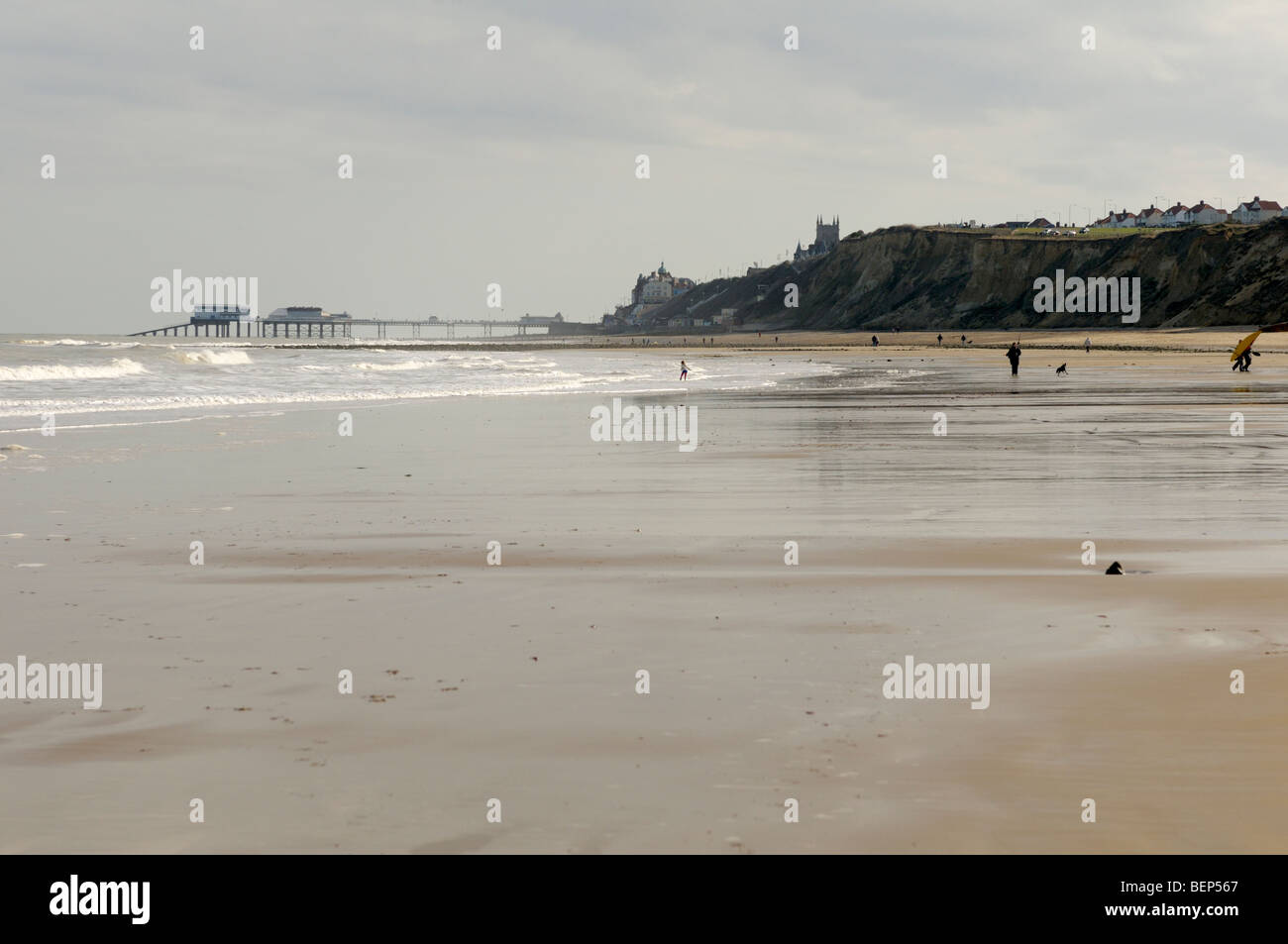 East Runton Beach guardando verso Cromer. Foto Stock