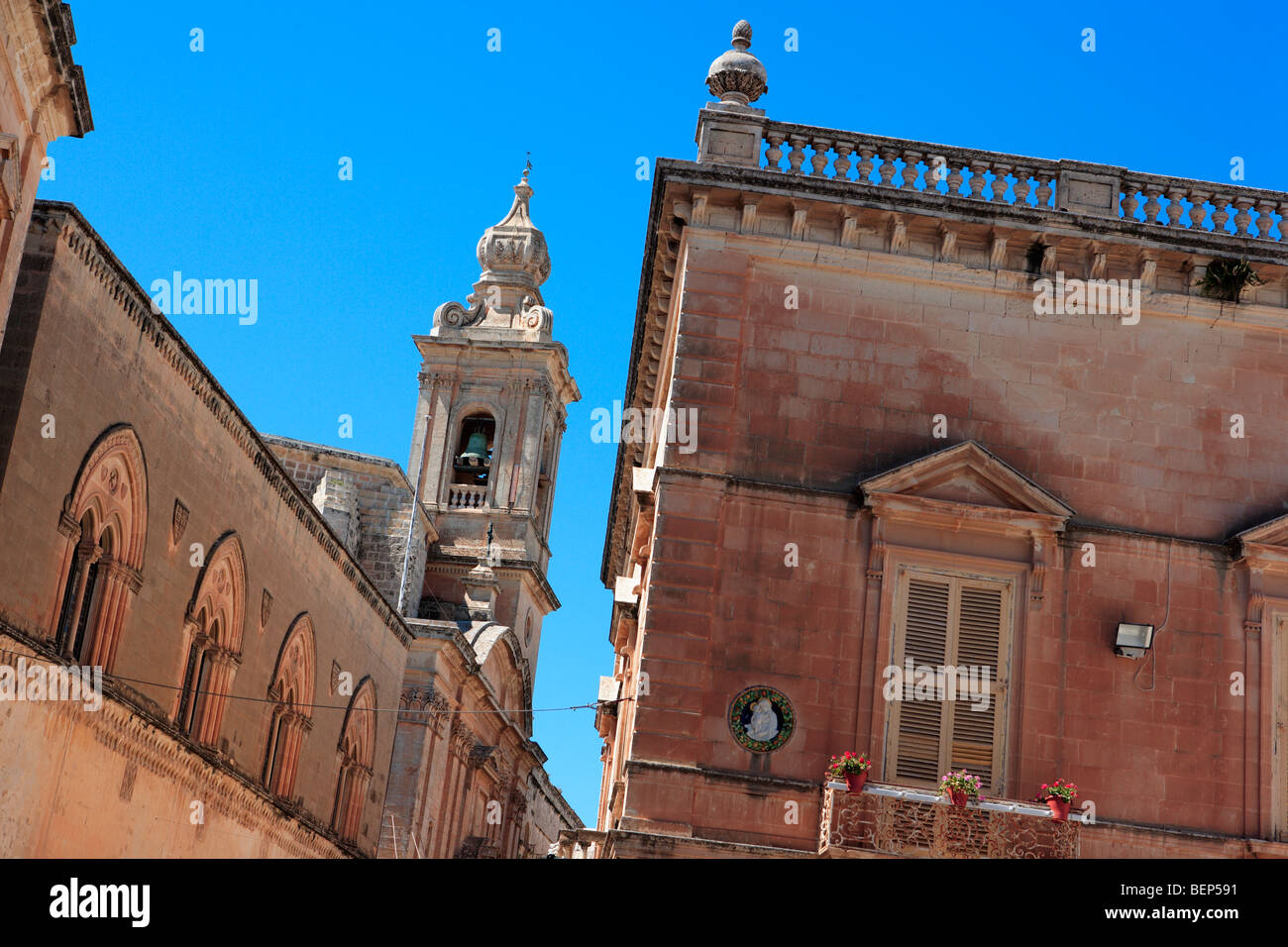 Dettagli architettonici, Mdina, Malta Foto Stock