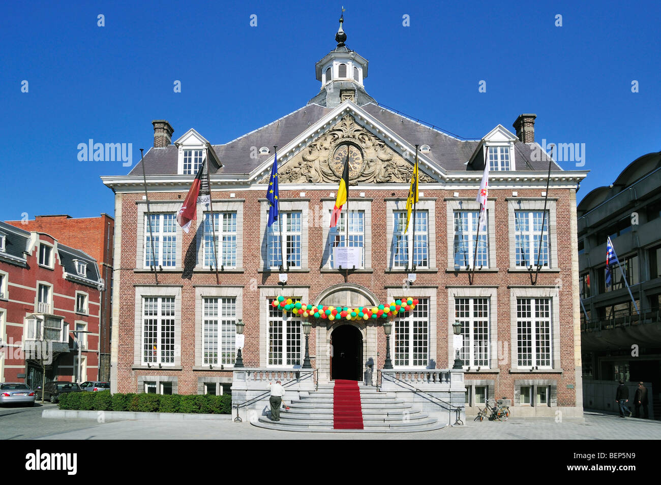 La città di Hasselt hall in stile classico, Limburg, Belgio Foto Stock