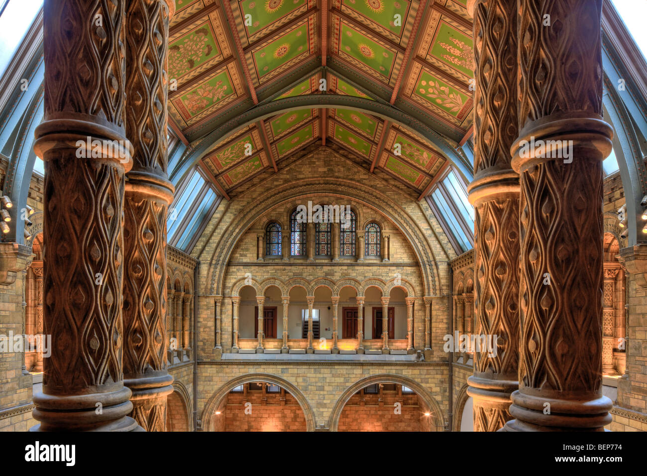 Interno del Museo di Storia Naturale di Londra. Foto Stock