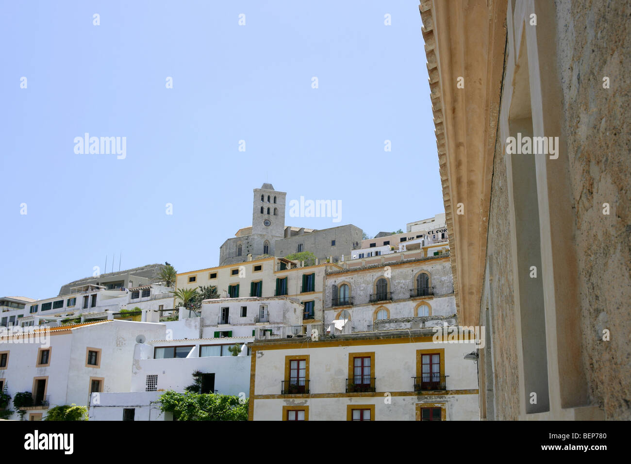 Ibiza Baleari bianco Mediterraneo isola dalla Spagna Foto Stock