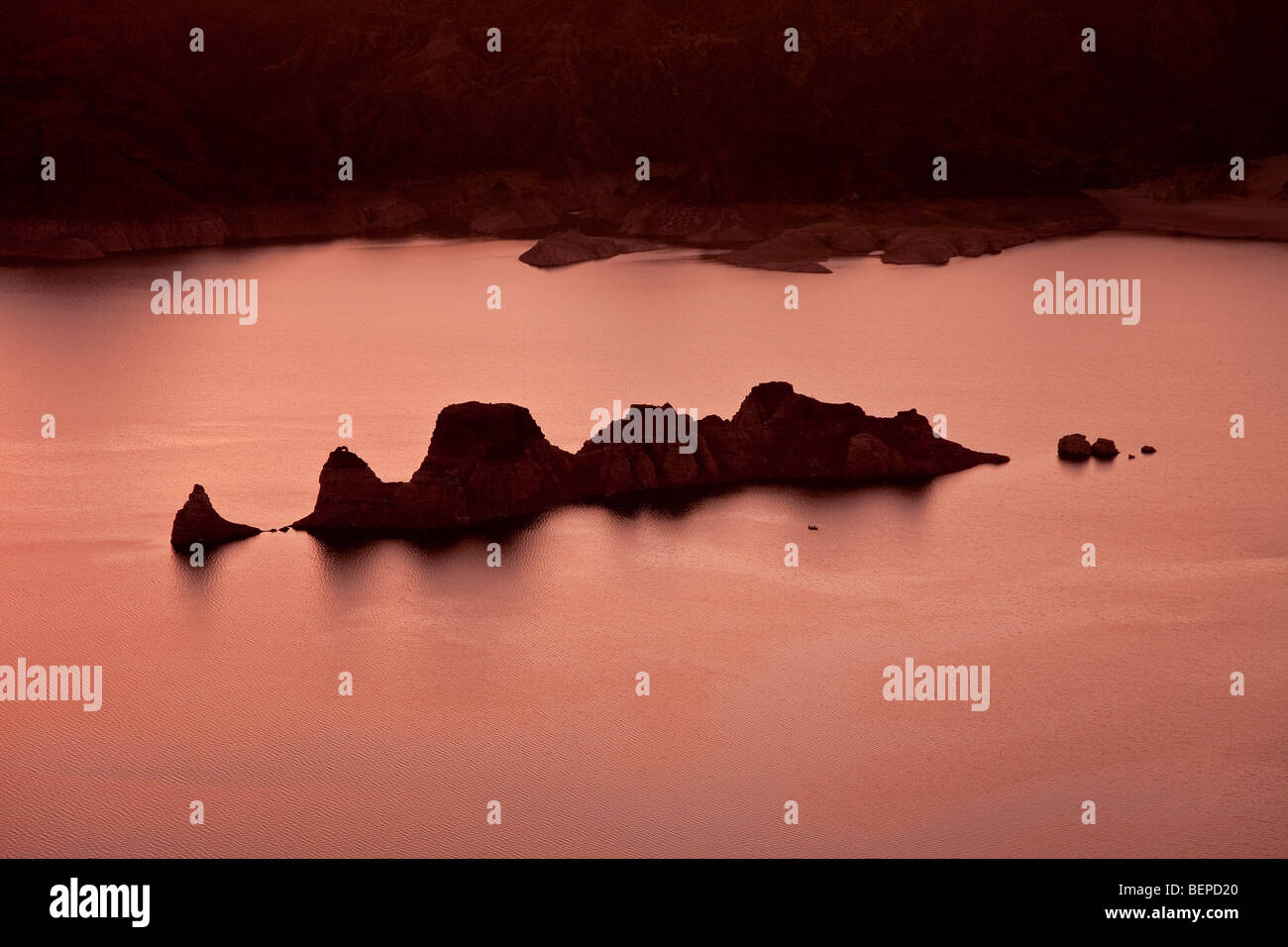 Valle Grande lago, bacino idrografico, Submarino formazione di roccia, Atuel Canyon, San Rafael, provincia di Mendoza, Argentina Foto Stock