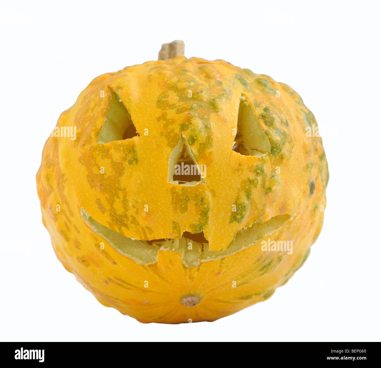 Zucca di Halloween isolato su bianco Foto Stock