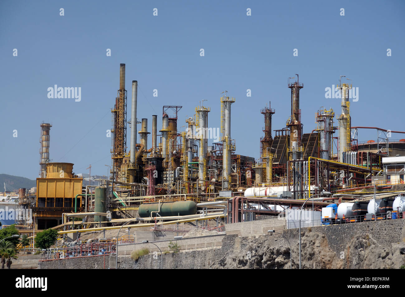 Raffineria per lavorazione del petrolio e del gas naturale Foto Stock