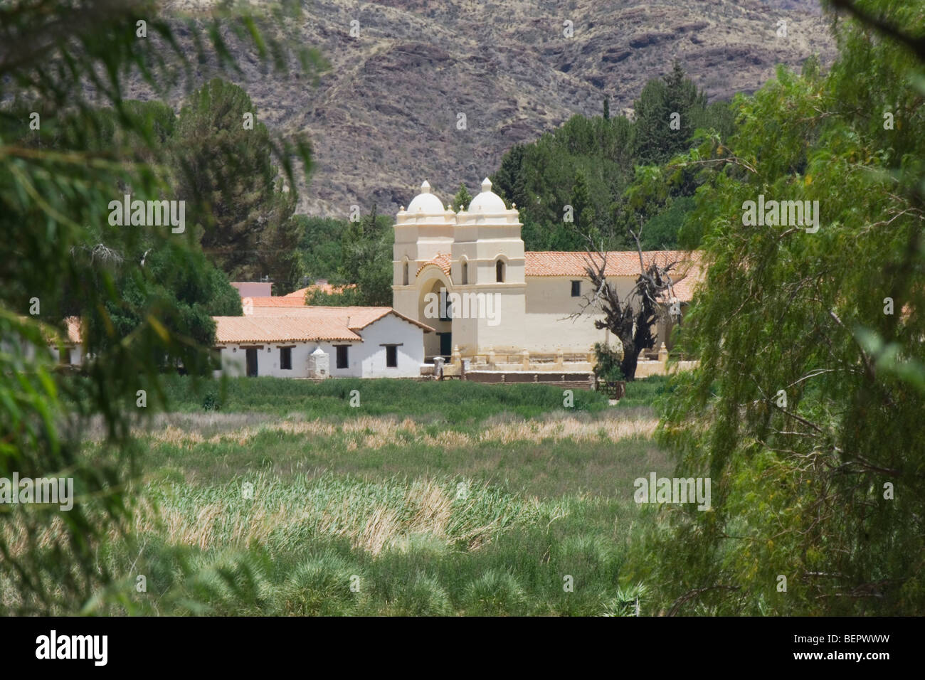 San Pedro de Nolasco chiesa, villaggio di Molinos, Calchaquis valli, Nord Ovest Argentina Foto Stock