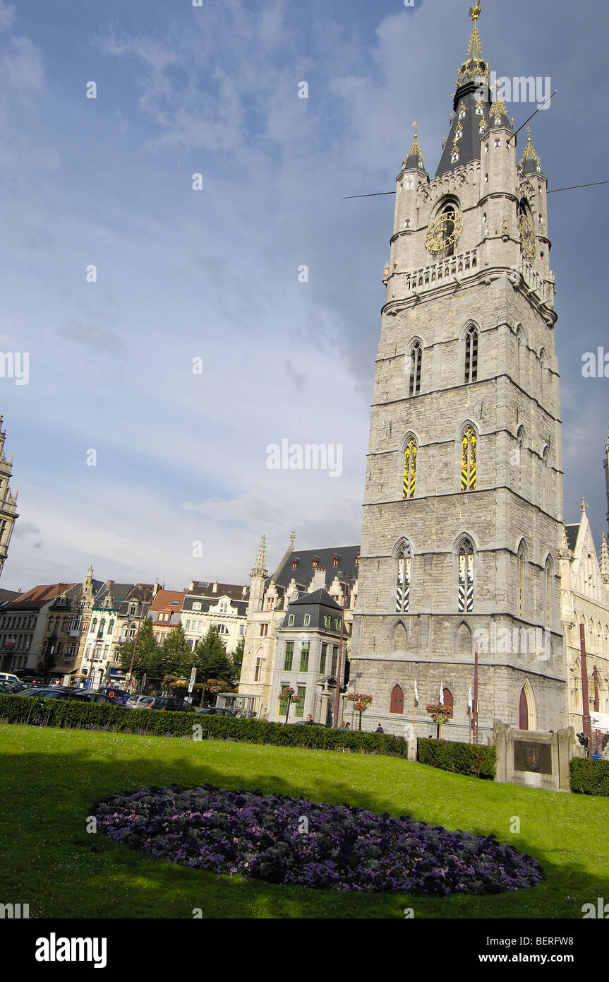 Lakenhalle. Gand. Nelle Fiandre, in Belgio Foto Stock