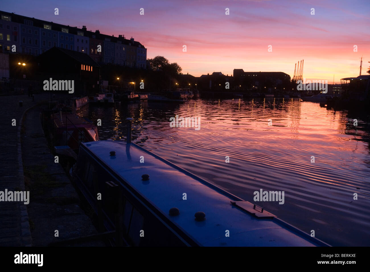 Bristol dock al tramonto Foto Stock
