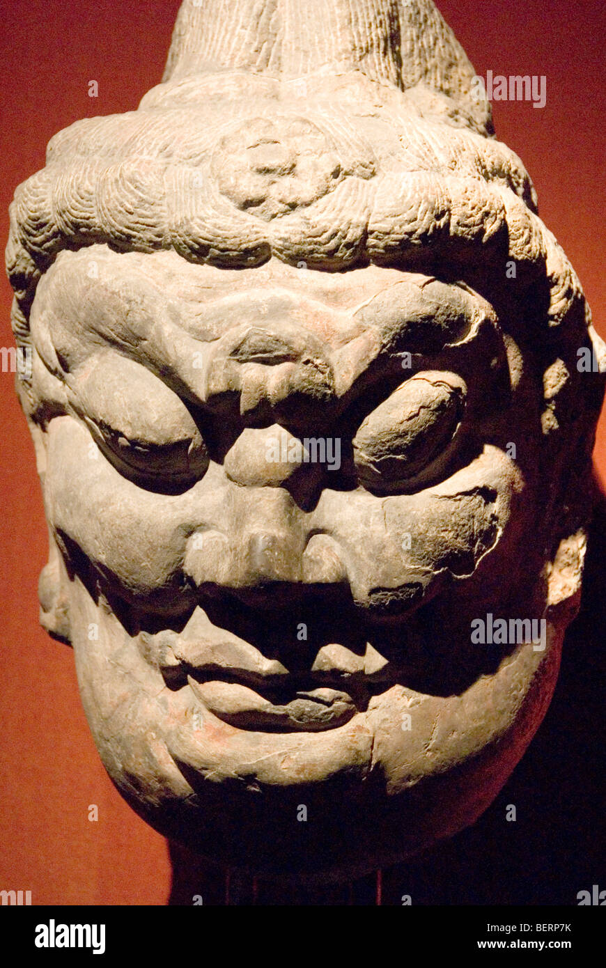 La Dinastia Tang busto, il Museo di Shanghai, Cina Foto Stock