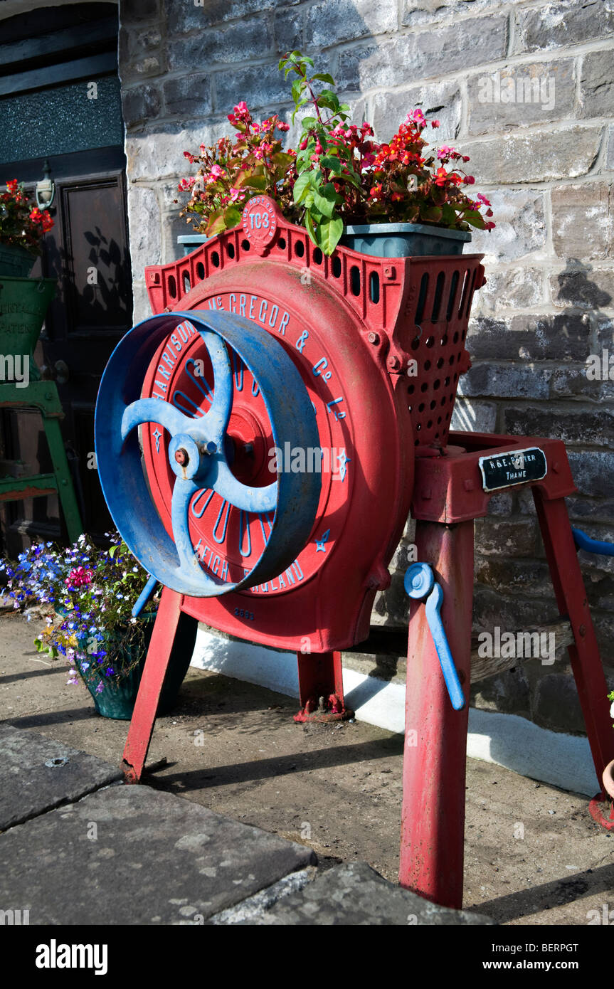 Vecchio stile cruncher vegetale utilizzato per la visualizzazione di fiori prese a Llangynidr Galles centrale sulla giornata di sole Foto Stock