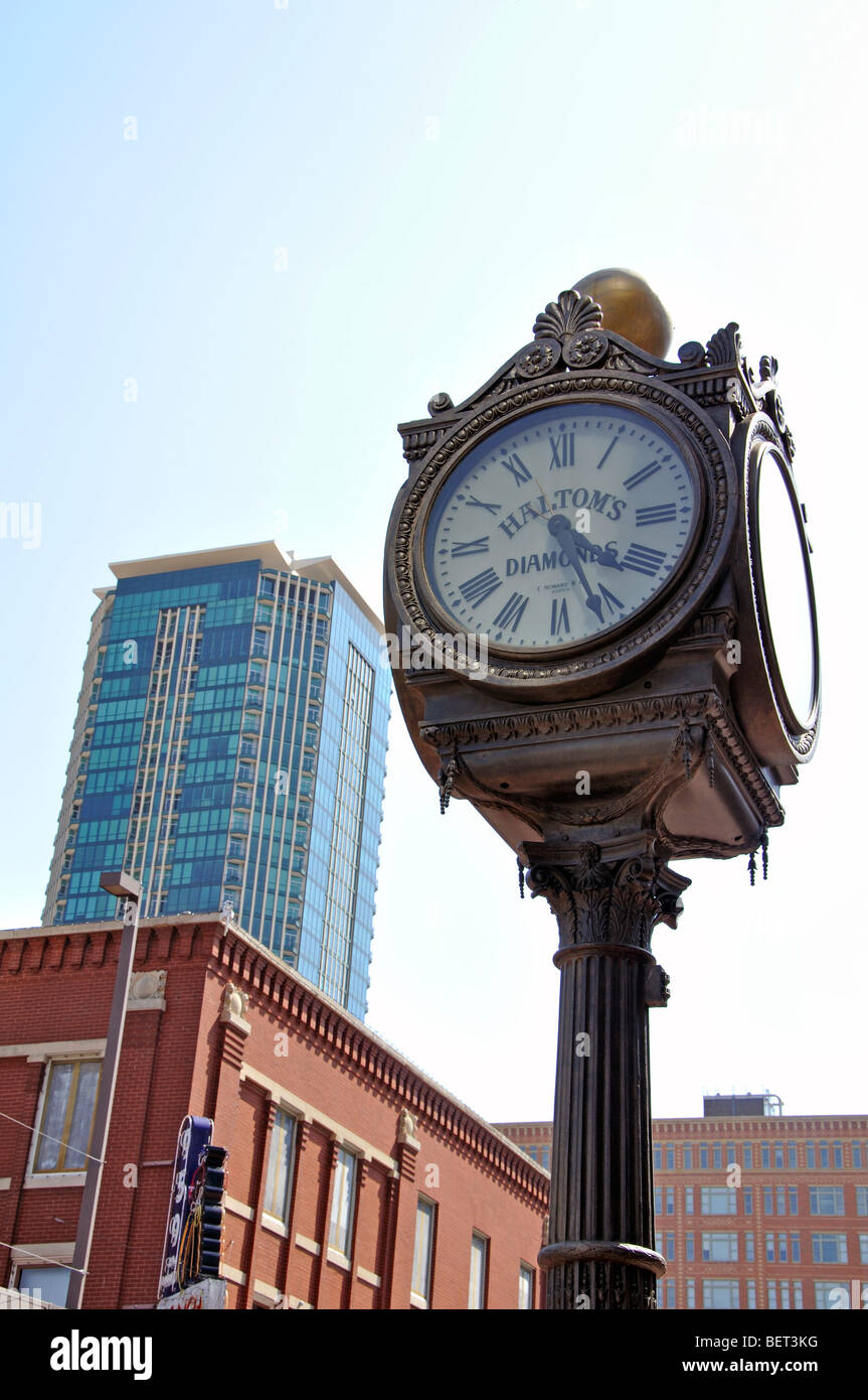 Orologio in Fort Worth downtown Foto Stock