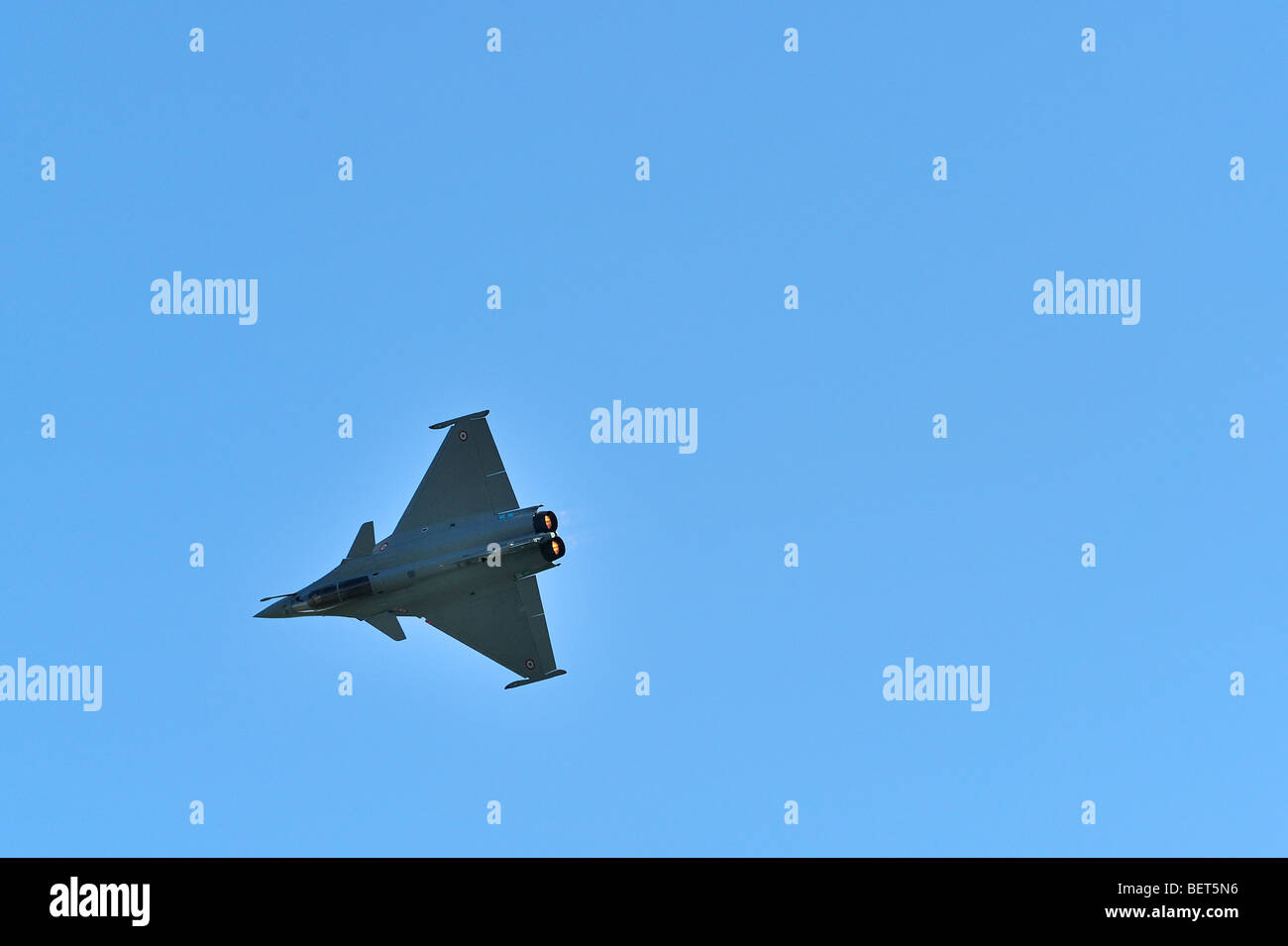 Jet da combattimento aereo Dassault Rafale a airshow a KOKSIJDE, Belgio Foto Stock