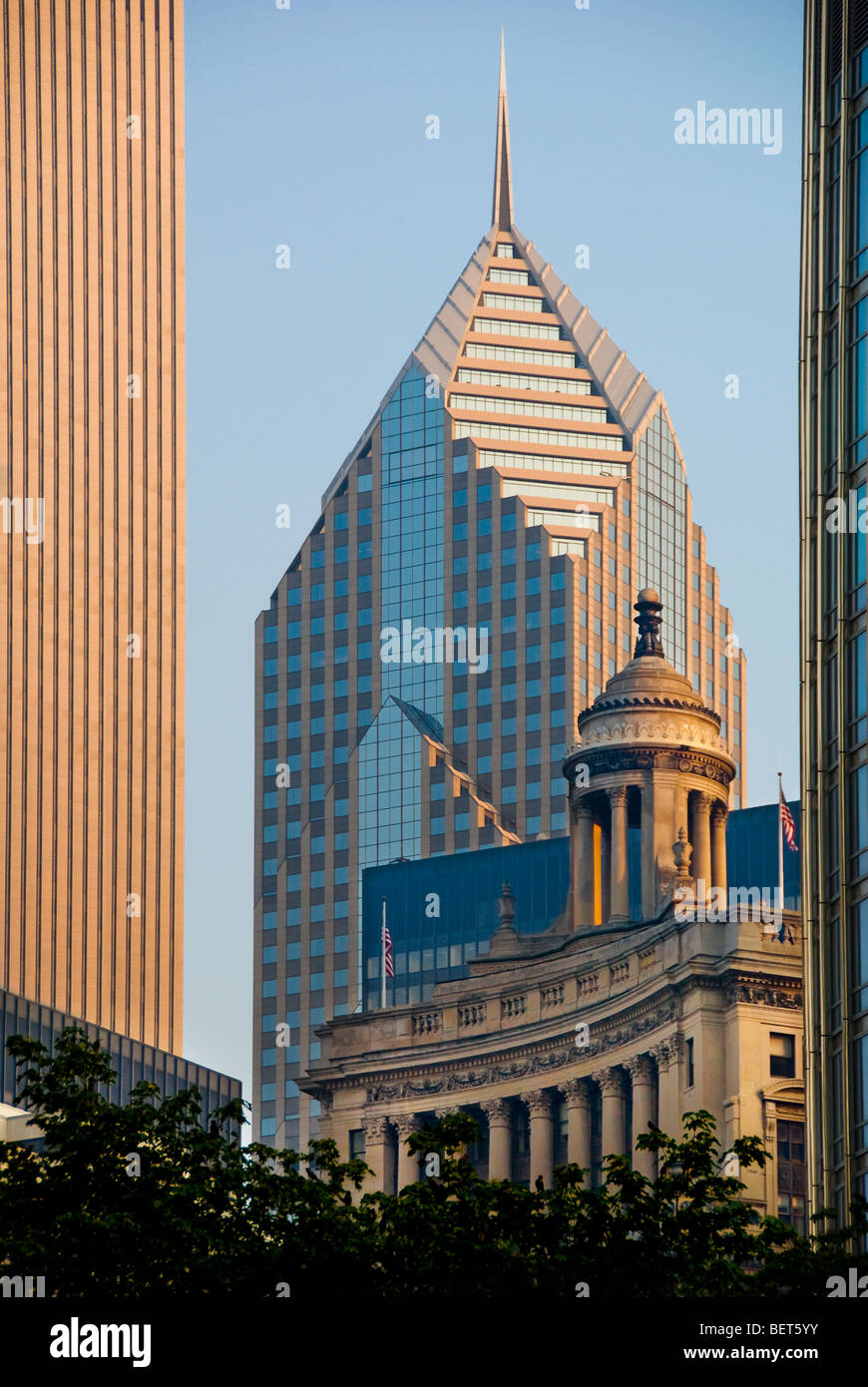 Edifici nel centro della città di Chicago, Illinois, Stati Uniti d'America Foto Stock