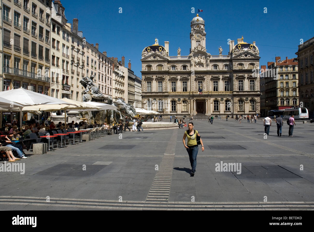 Place des Terreaux. Hotel de Ville, Lione, Francia. Foto Stock